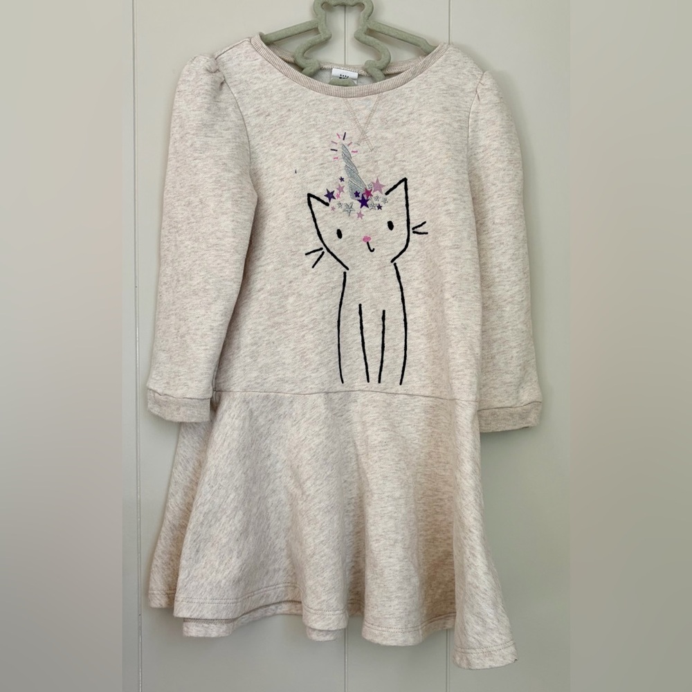 GAP Baby Cream unicorn kitty dress
